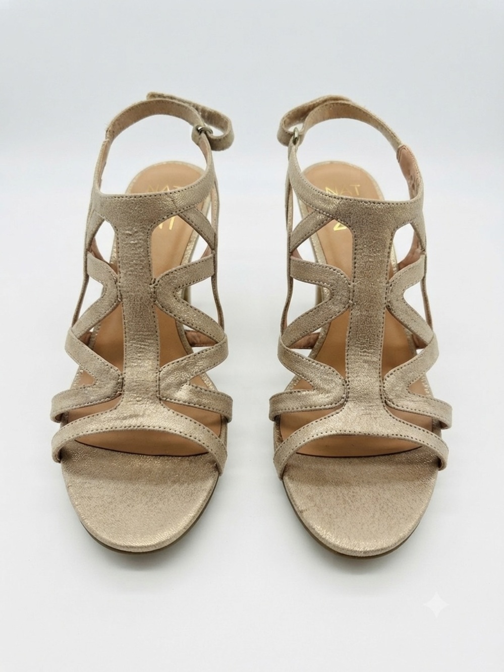 Naturalizer Strappy Open-Toe Heels in Taupe